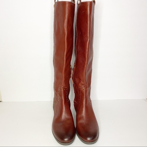 Sam Edelman Prina Leather Studded Edwood Colorway Pull On Riding Boots - Picture 3 of 14